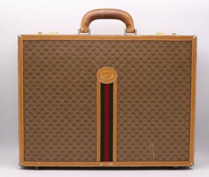 【中古美品】GUCCI グッチ ヴィンテージ シェリーライン GGロゴ OLD 016-20-0491 アタッシュケース トランクケース バッグ ケース 【漂亮】