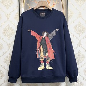 個性EU製＆定価4万◆UABONI*Paris*トレーナー*ユアボニ*パリ発◆綿100% 保温 快適 ゆったり トップス スウェット カットソー 秋冬 M