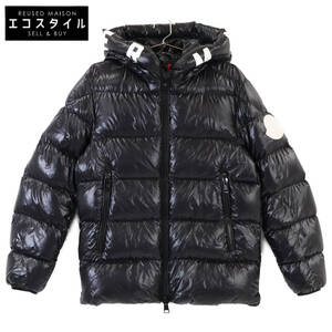 1円 MONCLER モンクレール DUBOIS デュボア ロゴプリント ナイロン フーデッド ダウンジャケット 1 ブラック メンズ