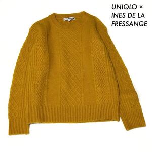 【送料無料】UNIQLO ユニクロ★イネス ミドルゲージクルーネックセーター イエロー 黄色 レディース