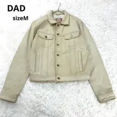 DAD　レザージャケット　アイボリー　羊革　左前ポケットにロゴタグ　Mサイズ