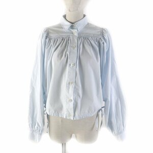 極美品★MARNI マルニ 22年製 CAMA0456A1 MA GATHERS COTTON SHIRT MA パフスリーブ クロップド丈 シャーリング ブラウス 36 正規品