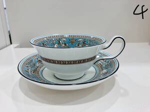 ◆【美品】WEDGWOOD ウェッジウッド・英国製 フロレンティーン ターコイズ カップ&ソーサー 1客