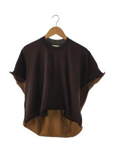 BOTTEGA VENETA◆20AW/VISCOSE DRAPE TOP/ドレープ/三角ロゴ/S/ポリエステル/ブラウン/629983