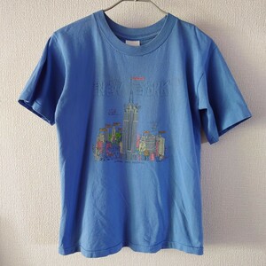 USA製 anvil Tシャツ 半袖 NEW YORK アート ビンテージ 青