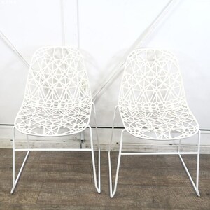 【アウトレット品・２脚セット】クラスヴィッグ Nett Armless Chair ガーデンチェア スタッキングタイプ ホワイト