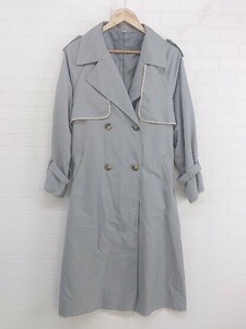 ◇ ◎ natural couture ナチュラルクチュール 長袖 トレンチ コート サイズF ブルー系 レディース P