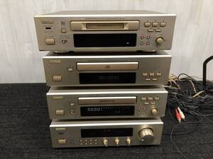 63♪DENON　デノン　システムコンポ　DRA-F100/DRR-F100/DCD-F100/DMD-F100　4台まとめ　通電OK　写真追加有り