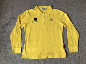 ★中古 美品★le coq sportif ルコック ゴルフ コレクション golf COLLECTION 長袖ポロシャツ Mサイズ 黄色 イエロー