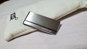 正規 モンブランMONTBLANC コントラストライン クラシックマネークリップ シルバー 財布 エンブレムオーナメント 4.8×2cm 札入れ メンズ