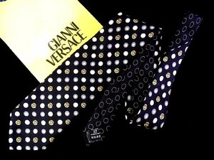 ♪今週の特売980円～♪3425♪良品【GIANNI VERSACE】ヴェルサーチ【メデューサ ドット 柄】ネクタイ♪