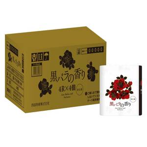 四国特紙x nepia トイレットロール 黒バラの香り(4ロール×4個)【コンパクトケース品】