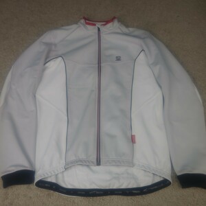 PEARL IZUMI パールイズミ 長袖 サイクルジャージ ウィンドブレークジャケット Lサイズ 白×グレー×黒×赤 裏起毛 サイクルジャケット