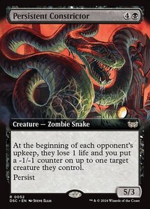 MTG ■黒/英語版■(052)《しつこい締め付け蛇/Persistent Constrictor》▲拡張アート▲ ダスクモーン：統率者 DSC 白R 黒R