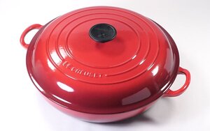 ∇花∇フランス【ル・クルーゼ/LE CREUSET】 ビュッフェ・キャセロール 30cm チェリーレッド 両手鍋 鋳物ホーロー 高級キッチンウェア◆15