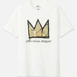 OS限定サイズ UNIQLO ユニクロ×バスキア UT Tシャツ 半袖 白 ビッグクラウン&サイン 前プリント XXL・身幅約59.7㎝※未使用/タグ付/2018年