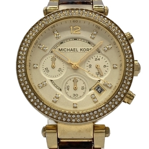 MICHAEL KORS(マイケルコース) 腕時計 - MK-5688 レディース クロノグラフ/ラインストーン/べっ甲 白