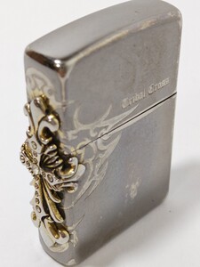 1円【現状品】Zippo ジッポー オイルライター　Tribal Cross　トライバル　クロス　十字架