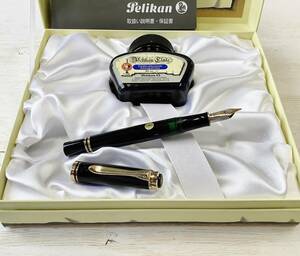【未使用】 ペリカン 万年筆 M300 黒 スーベレーン 吸入式 pelikan ペン先14C-585 Fニブ 箱・インク付き 希少品