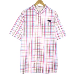 古着 コロンビア Columbia PFG OMNI-SHADE チェック柄 半袖 フィッシングシャツ メンズXL /eaa442275 【SS2409_30%】