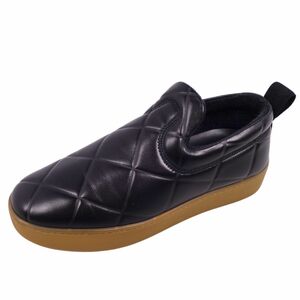 美品 ボッテガヴェネタ BOTTEGA VENETA スニーカー The Quilt キルト スリッポン キルティング シューズ メンズ 40 黒 cf05oe-rm05c14806