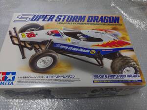 タミヤ　1/10RC レーシングバギー　スーパーストームドラゴン（未組立品）未塗装スペアボディ付き