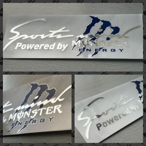 MONSTER ENERGYモンスター・エナジー銀メッキ新品ステッカー青（紺）