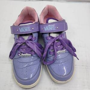 送料無料h62361　VANS バンズ 子供靴キッズ 女の子 マジックテープ シューズ 靴 パープル 24.0cm