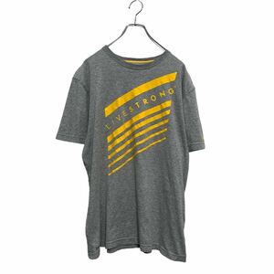 NIKE 半袖 プリントTシャツ L ライトグレー イエロー ナイキ クルーネック ドライフィット 袖ロゴ 古着卸 アメリカ仕入 a605-5126