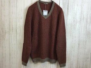 50％OFF　スティレラティーノ　ボルドー×グレー　Vネックニット　48サイズ　3SCOLLOV　2TMMG5　RM25