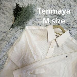 Tenmaya　ストライプワイシャツ　メンズM　白　美品