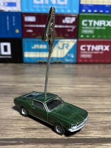 ◎フォード マスタング 緑 メモスタンド◎オリジナル加工品 メモクリップ 車雑貨 文具 ハンドメイド Ford