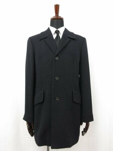 超美品【ポールスミスコレクション Paul Smith COLLECTION】 織柄 ウールショートチェスターコート (メンズ) L 紺系 MK.274202■17HR3596■