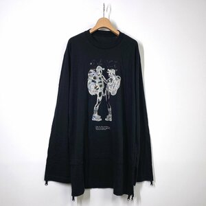 【美品】MOUNTAIN RESEARCH マウンテンリサーチ Muslin Shirt 長袖 ロング カットソー XL ブラック オーバーサイズ ロンT Tシャツ BA3216