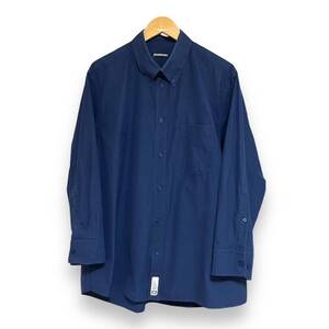 2020SS BALENCIAGA cotton button-down shirt バレンシアガ コットン ボタンダウン シャツ マスターカード　ネイビー 38 長袖