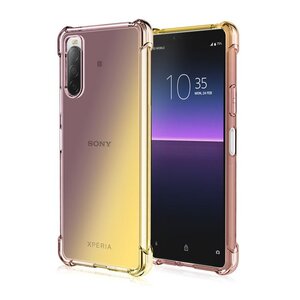 Xperia 1 VI(SO-51E/SOG13/A401SO) エクスペリア1 マーク6 ゴム製 ケース ブラック/ゴールド クリアタイプ カバー グラデーション 透明