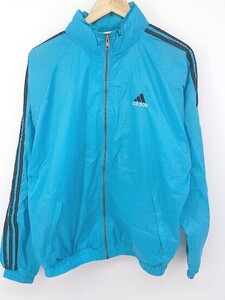 ◇ adidas アディダス 90s～ パフォーマンスロゴ 長袖 ジャケット サイズUS M ブルー系 メンズ E