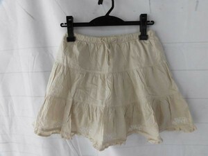 ei-1727　■　MINI WALMAN　■ 子供服　スカート　サイズ140　ベージュ　お花の刺しゅうの可愛いフレアースカート
