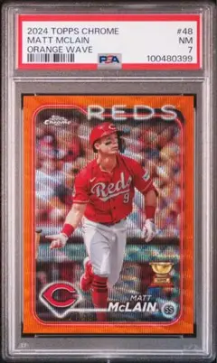 topps2024 　マットマクレイン/25 オレンジウェーブリフ　PSA7