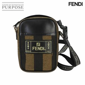 フェンディ FENDI ペカン ショルダー バッグ キャンバス レザー ブラウン ブラック 7VA456 Pecan Shoulder Bag 90238933