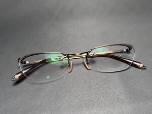 レア【American Optical/アメリカンオプティカル】Renaissanco Numont 303ハーフリム ブロー眼鏡フレーム アンティークゴールド サングラス