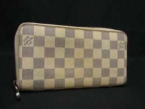 1円 LOUIS VUITTON ルイヴィトン N60019 ダミエアズール ジッピーウォレット ラウンドファスナー 長財布 アイボリー系 FH4808