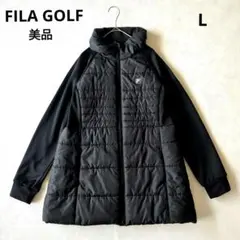 ■美品 FILA GOLF 中綿 ロングブルゾン ジャケット アウター黒 L