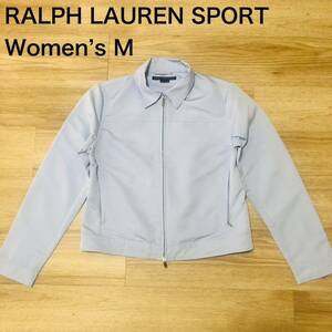 【送料無料】RALPH LAUREN GOLFポリエステル製ジップアップ長袖シャツジャケット　薄青　レディースMサイズ　ラルフローレン