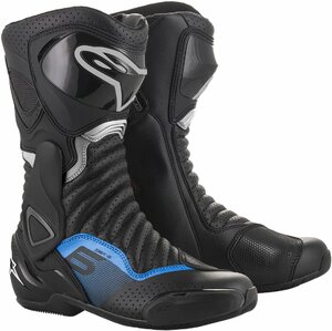 US 9.5 / EU 44 - ベンテッド - ブラック/グレー/ブルー - ALPINESTARS アルパインスターズ SMX-6 v2 ブーツ