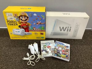 【まとめて☆】WiiU マリオメーカーセット 32GB シロ 動作品 本体 ゲームパッド 純正アダプター 箱 付属 Nintendo Wii U 任天堂　スマブラ