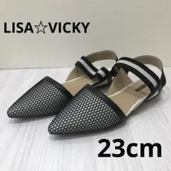 LISA☆VICKY ポインテッドトゥベルトミュール