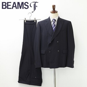 ◆BEAMS F ビームスF ダブル スーツ セットアップ 紺 ネイビー