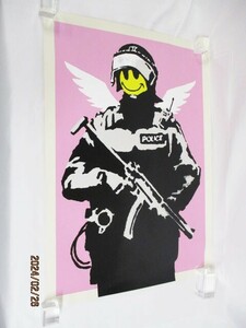 希少 WCP Banksy バンクシー FLYING COPPER PINK リプロダクション シルクスクリーン プリント 現代アート 限定品