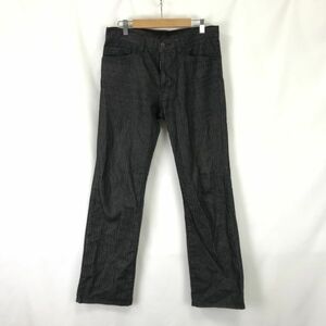 JUNMEN/ジュンメン★ストライプ/ブラックデニムパンツ/ジーンズ【メンズM/股下76cm/black/黒】カジュアル/Pants/Trouser◆BH635